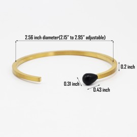 Innocence Titanium Cuff Bracelet For Men Women Fashion Matchstick Shape Solid Thin Bracelets Gift Jewelry (Gold)