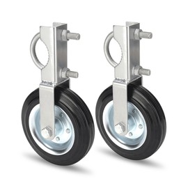 Kikerike Gate Wheels for Metal Tube Gate, Heavy Duty 6-1/4" Farm Gate Helper Wheel, Silver, 2Pcs