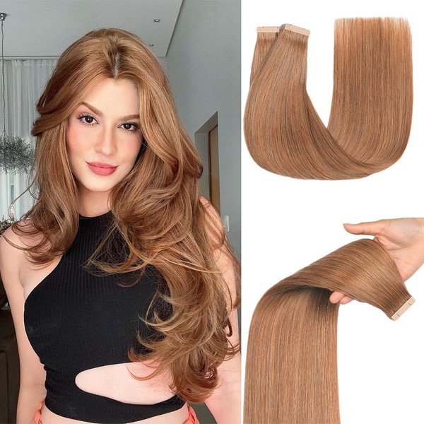 YDDM Tape-In Real Hair Extensions, 20 Pieces, 40 cm, 40
