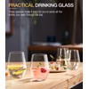 Unbreakable Plastic Stemless Wine Glasses Set of 6, Tritan Plastic