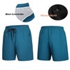 Ougelebo Swimming Trunks with Zip Pocket Men's Quick-Drying, peacock blue,