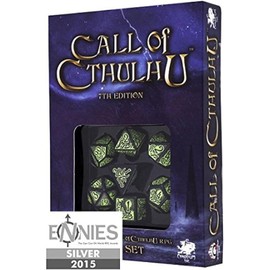 Q-Workshop CTR21 - Call of Cthulhu 7th Edition Dice Set Schwarz & Grün