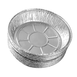 50PCS 9 Inch Disposable Aluminum Foil Plates, Round Tin Foil Pie Pans, for Air Fryers Baking Cooking Storage Roasting with Full Curl (8 Inch (20PCS))