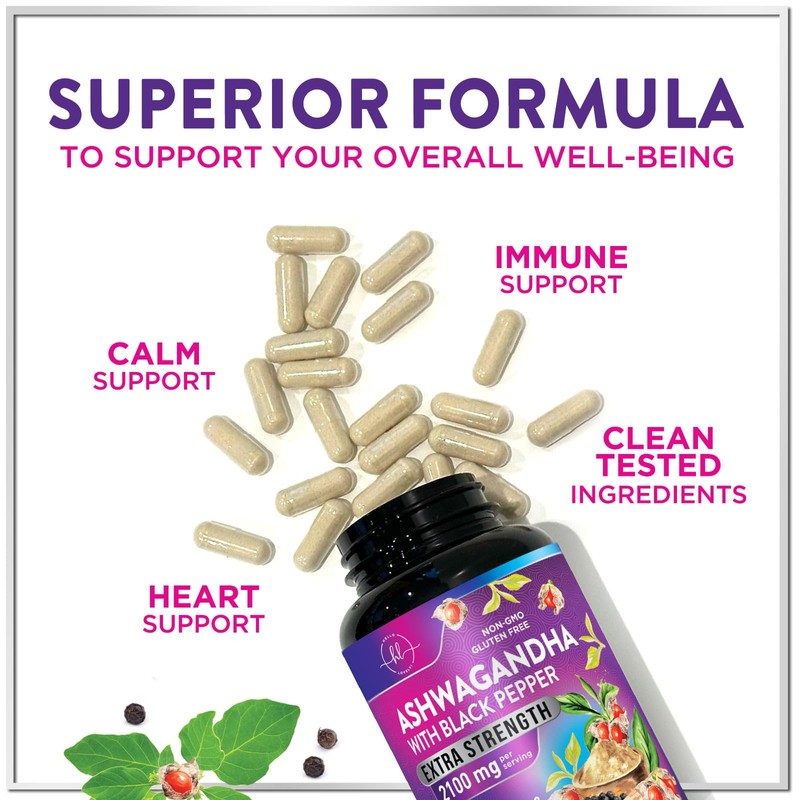 Ashwagandha Supplements 2100 mg - Extra Strength Ashwagandha Capsules for