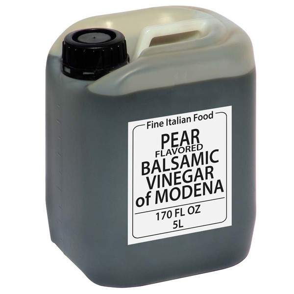 Pear Balsamic Vinegar of Modena, Bulk, Catering, Restaurant-Quality, Salad Dressing, Vinaigrette, Reduction, 5-liter