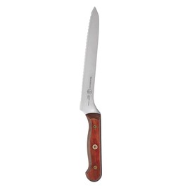 Messermeister Custom 8” Offset Scalloped Knife, Terra Red - X50 German Stainless Steel - Rust Resistant & Easy to Maintain - Made in Solingen, Germany