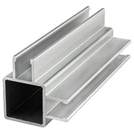 8020, 9030, 1 Inch x 1 Inch 1"x1" Aluminum Quick Frame with Adjacent Dual Double Flanges QF Tube Profile Grooved Interior Square Tube Frame 80/20 (Clear Anodize, 36" Long)