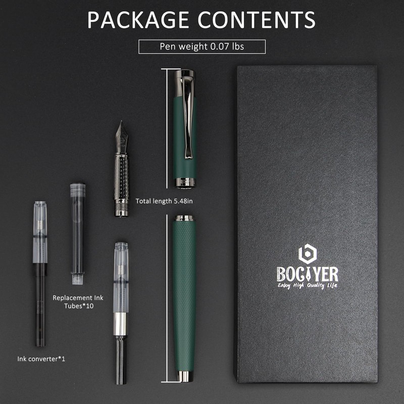 BOCIYER Luxury Fountain Pen Set,Ink Pen for Smooth Writing,Medium Nib,Includes