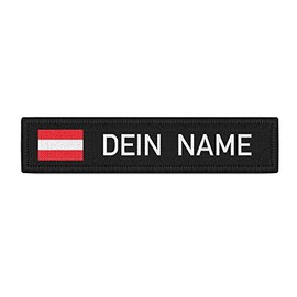 Copytec Name Plate Patch Austria Black Name Patch Sew-On Name #38566