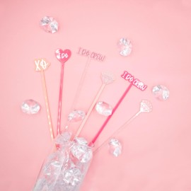 NPW Drinking Buddies I Do Crew Drink Stirrers Set of 6, Bachelorette Drink Stirrer Swizzle Sticks, Cocktail Mixing Stirrer for Drinks for Bachelorette Parties & Wedding Favors