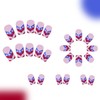 FIEONCIY Independence Day Press on Nails Square Shaped Acrylic Medium