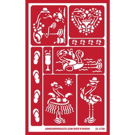 Armour Products FunMingos N Over Reusable Glass Etching Stencil, Brown
