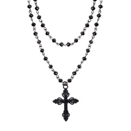 Hanary Gothic Layered Black Crescent Moon Choker, Black Moon necklace for Women, Gothic Goth Necklace, Goth Jewelry, Christmas Jewelry Gift for Women