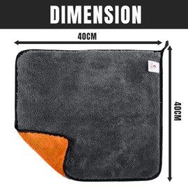 Towelogy Microfibre Car Drying Towel Extra Large 800GSM Dual Sided Super Absorbent Soft Detailing Car Cloths (Orange, XXL, 90x60cm)