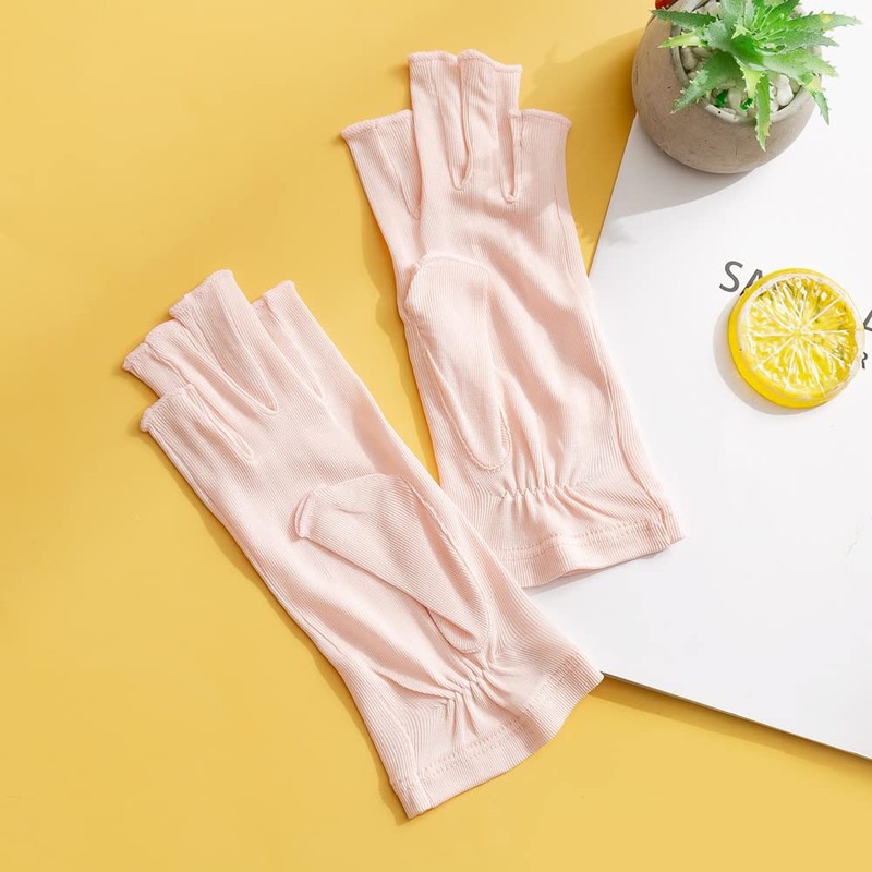SCOLORKI Silk Gloves, 100% Silk, Women's, UV Protection, Smartphone Compatible,