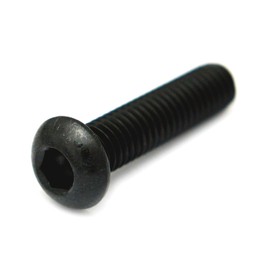 Stainless Steel/SS Black Button Cap (Full Thread) M5 x 15 (Pack of 8)