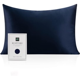 Oeko-Tex® Certified Silk Pillowcase for 100% Silk, 22 Momme Pillowcase for Hair and Skin, Anti-Aging, Anti-Dust Mite (40 x 60 cm, Blue)