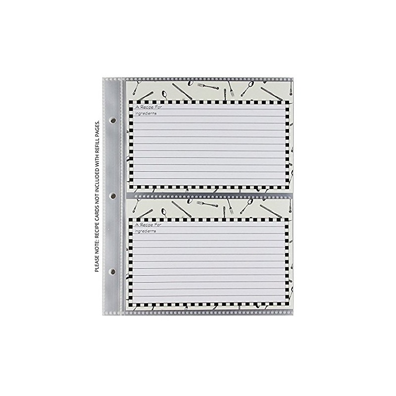 CR Gibson QP-12 Small Recipe Book Pocket Page Refill 20