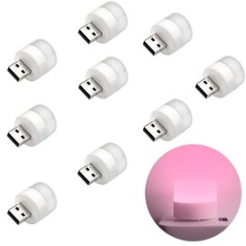 TOWOHO USB Night Light, Mini LED Light, Energy-Saving, Compact LED Bulb, Atmosphere Decoration, car, Bedroom, Daycare, Mini USB ，(Pink,9PCS)