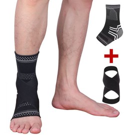MILAIUN Ankle Brace, 1 Pair Ankle Brace with Velcro Fastening for Men and Women, Foot Brace Ankle Support for Sports Protection, Arthritis, Plantar Fasciitis (XL, Black)