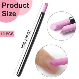 UEAVOID 10er-Pack Doppelköpfiges Nagelhautfeile Stein, Quarz Stift, Nagelfeile Stein, Quarzstein Nagelfeile, Nagelhautschieber, Nagel Schleifstift, Stein Nagelfeile Stift, Nagelschleifstifte