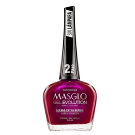 MASGLO GEL EVOLUTION Nail Polish Gel Effect, No UV/Led Lamp Required, Duration up to 12 day, 1 peice color Gel sin necesidad de lampara UV/Led, hasta 12 dias de duracion (CARISMATICA)