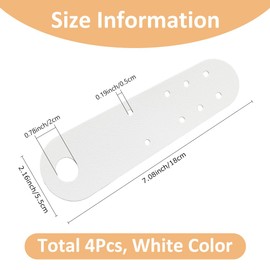 SUPERFINDINGS 4PCS Leather Toe-Guards for Roller Skate White Flat Toe Cap Guard Protectors in Front of Roller Skate PU Leather Cover for Quad Roller Skate Protection