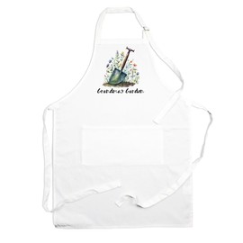 Grandmas Garden Apron - Gardening Apron with Adjustable Neck and Waist Ties - Large Front Pocket Womens Gifts for Grandma