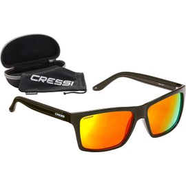 Cressi Rio Sports Sunglasses - Matt Black/Orange Lens, Uni
