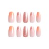 Square Press on Nails Medium Coffin Fake Nails Orange Gradient