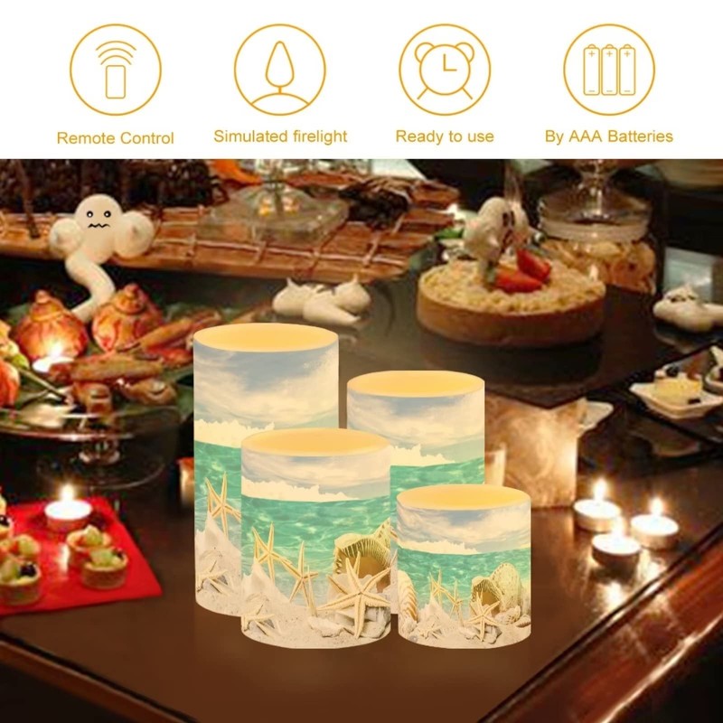 NETILGEN LED Flickering Candles Battery Operated Candles Set of 4