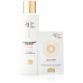 Helan, Fior di Talco, Gentle Bubble Bath, Body and Hair Shower Gel - Moisturising and Restructuring Shampoo - Natural, Scented, with Mallow Flowers and Sweet Almonds - 200 ml