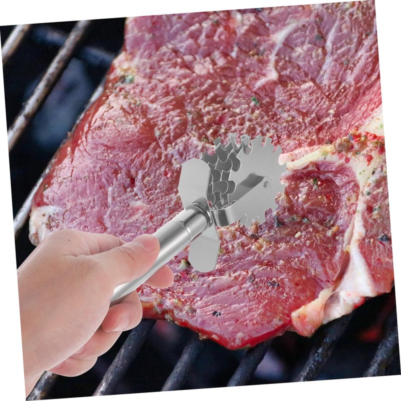 OHPHCALL 1Pc Stainless Steel Meat Tenderizer Tool Wheel Design for