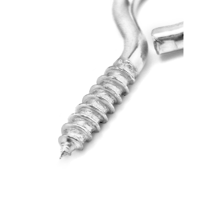 QWORK 60-Pack Steel Eye Screws Hooks for Wood- 1.57" Total
