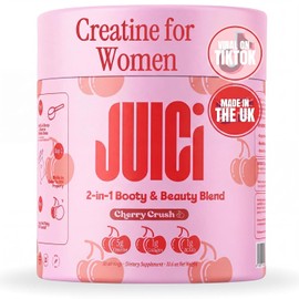 JUICi 2 in 1 Booty and Beauty Blend, Creatine for Women Fitness & Gym, 5000mg Micronized Creatine Powder for Booty Growth Fit Toned Women with Collagen & BCAA Supplements, 300gram, 30 Servings, Cherry