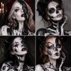 Erinde Pintura Corporal Blanco+Negro Face,Pintura Facial de Cobertura Total