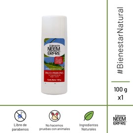 bienestar NEEM ERFRE Talco de Corteza de Neem Pulverzidad- Sin quimicos- Natural- Para toda la familia - Para Pies- 100 g- 3.52 oz