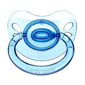 Landofgenie Large Shield Adult Size Pacifiers Butterfly Shape Transparent Design Pacifier Blue
