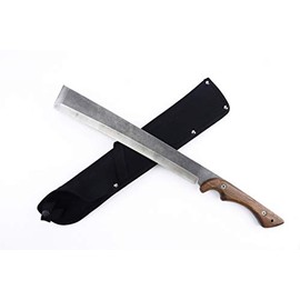 Blazing S. 19.3" Hunting Trail Cutting Japanese Nata Style Machete, Heavy Duty, Ergonomic Wood Handle with Nylon Sheath
