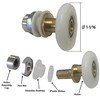 Shower Door 1-1/16" Ball Bearing Top Roller Assembly for Framed