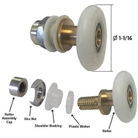 Shower Door 1-1/16" Ball Bearing Top Roller Assembly for Framed and Frameless Sliding Shower Doors