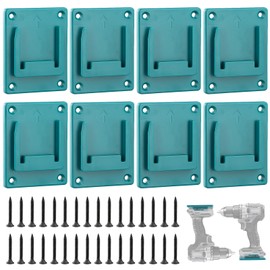 Duronge 8 piece Wall Mount, Drill Power Tools Drill Holder, Bholder With 32 Screws, Tool Holder for Makita 18V (Blue)