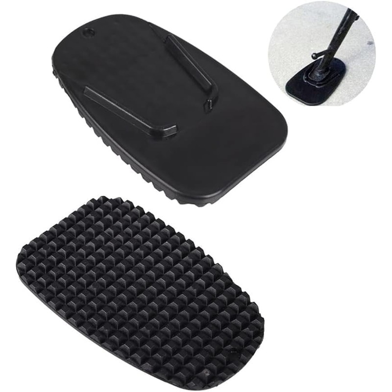 2 Pcs Black Motorcycle Side Kickstand Non-Slip Plate Base Parking