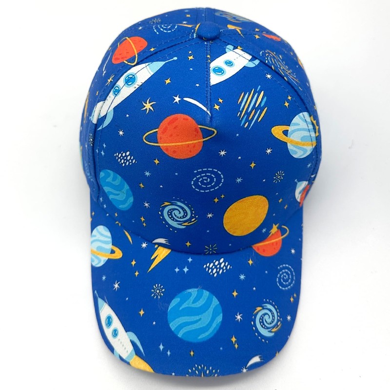 Julerwoo Kids Blue Baseball Cap Space Rocket Prints Sun Hats