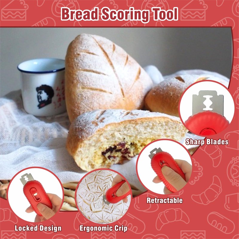 qifuwanjingfeng Bread Lame Dough Scoring Tool,Retractable Sourdough Scoring Tool with