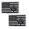2pcs American Flag Masonic Embroidered USA Square Compass Iron On