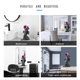 I'smartmoon Hair Dryer Stand Holder for Dyson Supersonic, Aluminum Alloy Bracket Power Plug Holder, Bathroom Organizer for Dyson Supersonic hairdryer Care Tools (Gray)