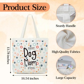 OZTEMETY Dog Tote Bag, Dog Paw Print Tote Bag, Gifts For Dog Lovers, Best Dog Mom Ever Bag, Women's Reusable Shopping Bags, Christmas Gifts, Thanksgiving Gifts For Friends, Colleagues-59