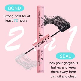 Azenlo 2-Pack Cluster Lash Glue Set - Dual-Ended Bond & Seal Adhesive, Waterproof & Long Lasting, Easy Application for Lash Extensions