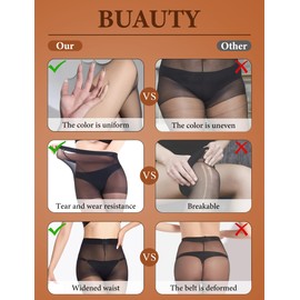 YOGINGO 20D Sheer Black Tights for Women, Breathable Pantyhose for Women, women's stockings with Reinforced Toe